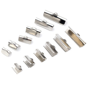 Stainless Steel Serrated Ribbon End Crimps in Six Sizes