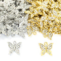 Rhinestone Butterfly Silhouette Charms in Gold and Silver Tones view 3