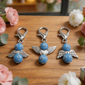 Blue Cross Bead Angel Wing Lobster Clasp Charms, 6 Styles view 3