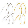 Long V-Shaped Earring Hooks in Gold and Steel Sizes view 1