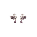 Swan and Teardrop Stud Earrings in Four Monochrome Styles view 5