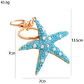 Rhinestone Starfish Keychain Gold Tone Ocean Charm view 3