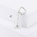 Slender Stethoscope Brooch In Metal With Colored Tubing And A Small Gold-Tone Chestpiece view 7