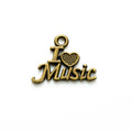 20x15mm Alloy Heart Music Letter Pendant Charm