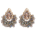 Blue Gray Crystal Teardrop Cluster Stud Earrings Jewelry view 5
