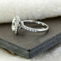 Oval Clear Solitaire Halo Ring In Polished Silver Tone view 4