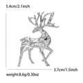 Geometric Faceted Stag Deer Brooch Gold Or Silver Tone Metal view 6