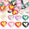 Layered Enamel Heart Charms in Gold and Silver Tones, Six Colors view 4