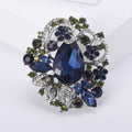 Large Teardrop Crystal Floral Cluster Brooch in Four Palettes view 7