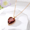 Gold Tone Faceted Heart Crystal Pendant Necklaces in Eight Colors view 7