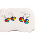 Multicolor Enamel Puzzle Piece Drop Earrings 3 Styles view 5