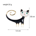 Black Gold Tone Cat Enamel Two Designs Metal Brooch Pin view 2