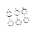 Polished Silver Tone Thick Round Ring Connector Charms view 1