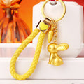 Gold Rabbit and Plaque Keychains with Braided Loops and Three Wrist Loop Options view 12