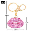 Rhinestone Lips Keychain Braided Cord Options Multi Colors view 5