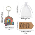Rainbow Pencil Teacher Printed Wood Keychain Ring Metal Charm view 2