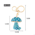 Rhinestone Mushroom Keychain Metal Crystal Pendant Bag Charm view 3