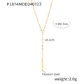 Circle Pendant And Y-Bar Drop Necklaces Gold And Steel Styles view 9