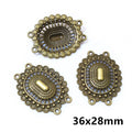 Antique Bronze Ornate Multi-Loop Cabochon Connectors view 6