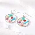 Silver Tone Round Pressed Flower Resin Necklace and Earring Options in Four Designs view 5