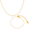 Imitation Pearl Station Chain Necklaces and Bracelet view 5