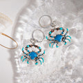 Orange and Blue Colorful Crab Leverback Dangle Earrings view 4