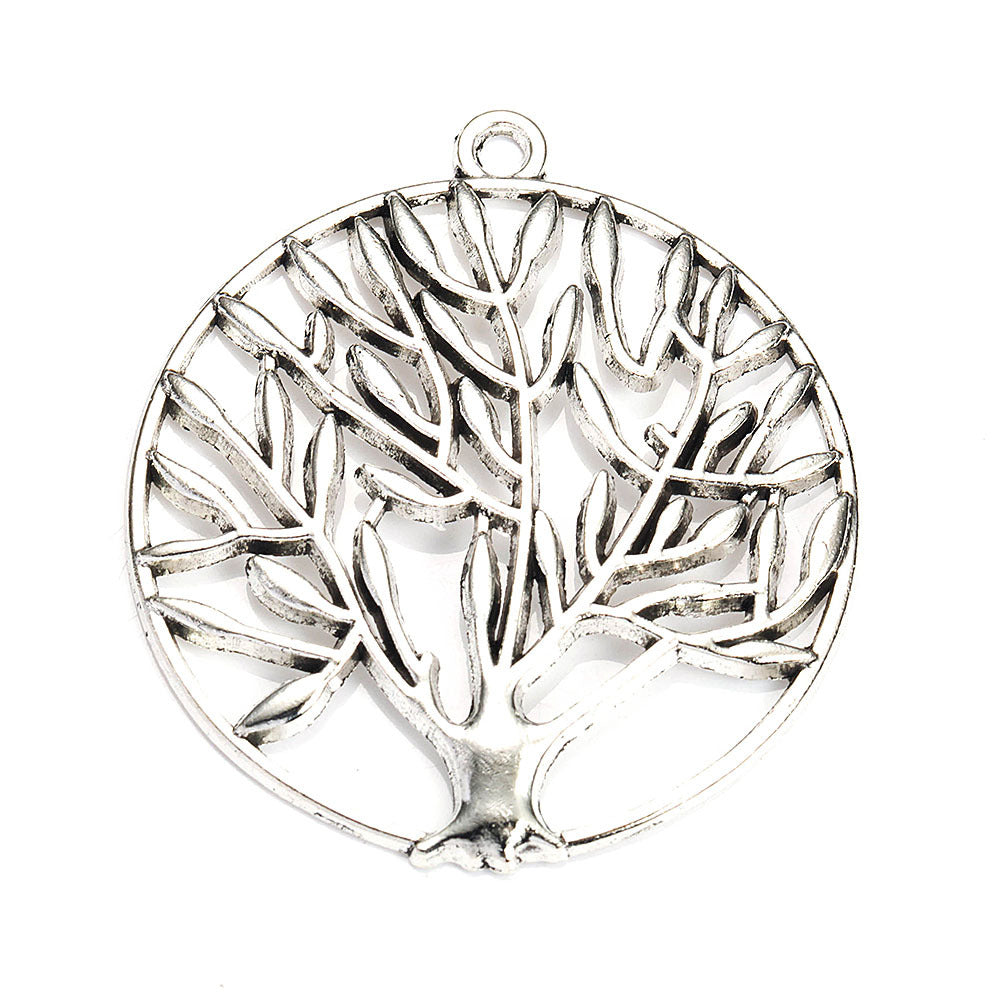37mm Round Vintage Tree Alloy Pendant