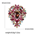Large Teardrop Crystal Cluster Brooch with Faceted Stones view 7