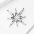 Eight Point Star Brooch In Smooth Gold And Silver Tones view 4