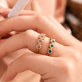 Crystal Circle Open Ring in Five Color and Metal Combinations view 3