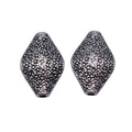 Antique Silver Stippled Marquise Small Hole Metal Bead view 4
