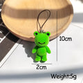 Flocked Green Frog Phone Strap Charm Soft Plush Figure view 3