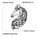 Filigree Horse Brooch in Polished Metal for Jackets and Scarves view 8