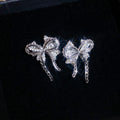 Crystal Bow and Planet Motif Stud Earrings in Three Designs view 7