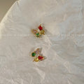 Gold-Tone Mini Multicolor Crystal Butterfly Stud Earrings view 1
