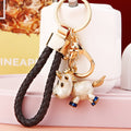 Three Dimensional Calf Keychains in Pink Gold and Silver Tone view 3