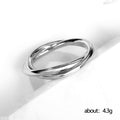 Silver Tone Interlocking Double Band Ring Polished Jewelry view 5