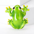 Bright Green Enamel Frog Brooch with Raised Eyes Decorative Accessory view 1