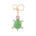 Rhinestone Oval Shell Turtle Keychain Gold Clasp Four Colors view 5