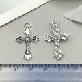 Antique Silver Cross Metal Charms with 17 Listed Options view 12