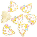 Playful White Enamel Unicorn Charms in Four Distinct Poses view 7