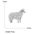 Pearl Fleece Sheep Brooch in Detailed Metal and Crystal Design view 5