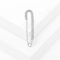 Rhinestone Safety Pin Brooch Large Gold Silver Two Tones view 6