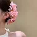 Pink Fabric Flower Gold Arch U Pin Hairpins Five Colors view 3