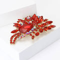 Large Rhinestone Leaf Spray Brooch Six Color Glass Stone view 3