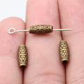 Engraved Geometric Tube Small-Hole Bead in Two Antique Finishes view 4