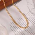 Gold Curb Chain Bead And Rhinestone Necklace And Bracelet view 4