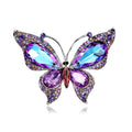 Aqua Gold Tone Butterfly Crystal Metal Brooch Pin 6.3 x 4.8 cm view 6