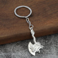 Dragon Head Axe Metal Keychain, Three Color Finishes view 4