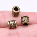 Floral Barrel Large Hole Metal Bead in Three Vintage Finishes view 7